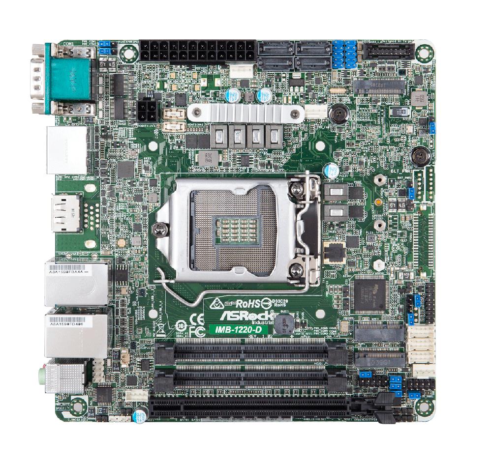 IMB-1220-D ASRock Socket LGA 1200 Intel Q470E Chipset Intel Core i9/i7 Processors Support DDR4 2x DIMM 4x SATA3 6.0Gb/s Mini-ITX Motherboard (Refurbished)