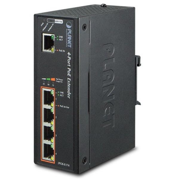 IPOE-E174 Planet Technology 1-Port Ultra PoE to 4-Port 802.3af/at Gigabit PoE Extender