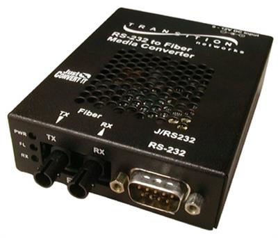 J/RS232-CF-01(NA) Transition RS232 Copper to Fiber Stand-Alone Media Converter