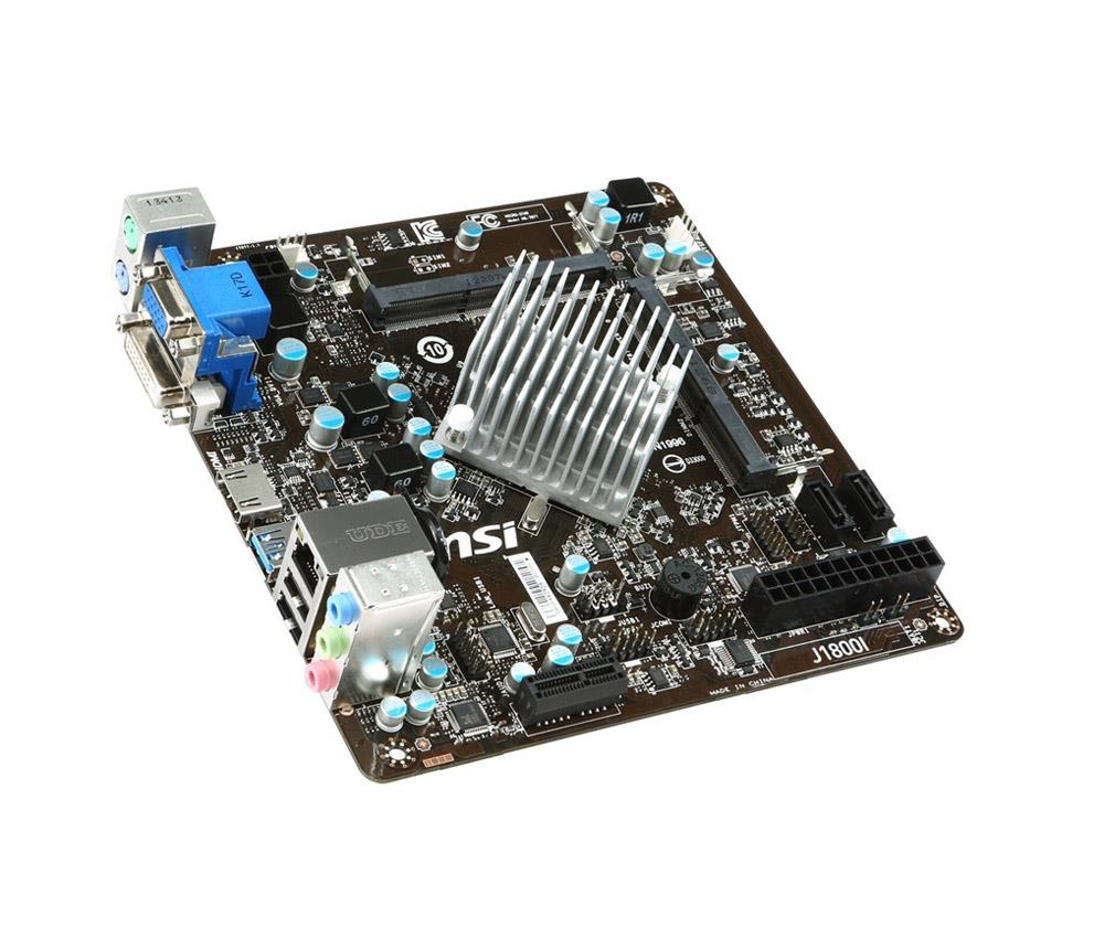 J1800I MSI Socket 1170 DDR3 SATA 3GBps PCIe 2.0 USB 3.0 mini-ITX System Board (Refurbished)