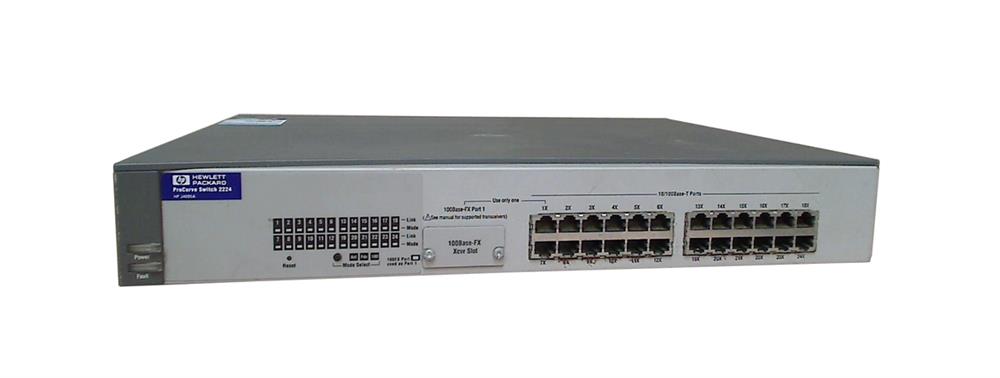 J4095A HP ProCurve 2224 Fast Ethernet Switch 24 Ports 24 x RJ-45 1 x Expansion Slots 10/100Base-TX (Refurbished)