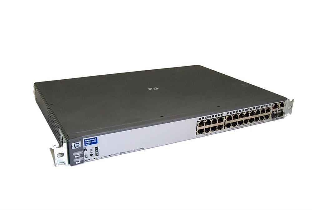 J4900AR#ABA HP ProCurve 2626 24-Ports Fast EN 10Base-T 100Base-TX 1U Rack-Mountable Stackable Switch with 2x 10/100/1000Base-T/SFP (mini-GBIC) Ports ( (Refurbished)