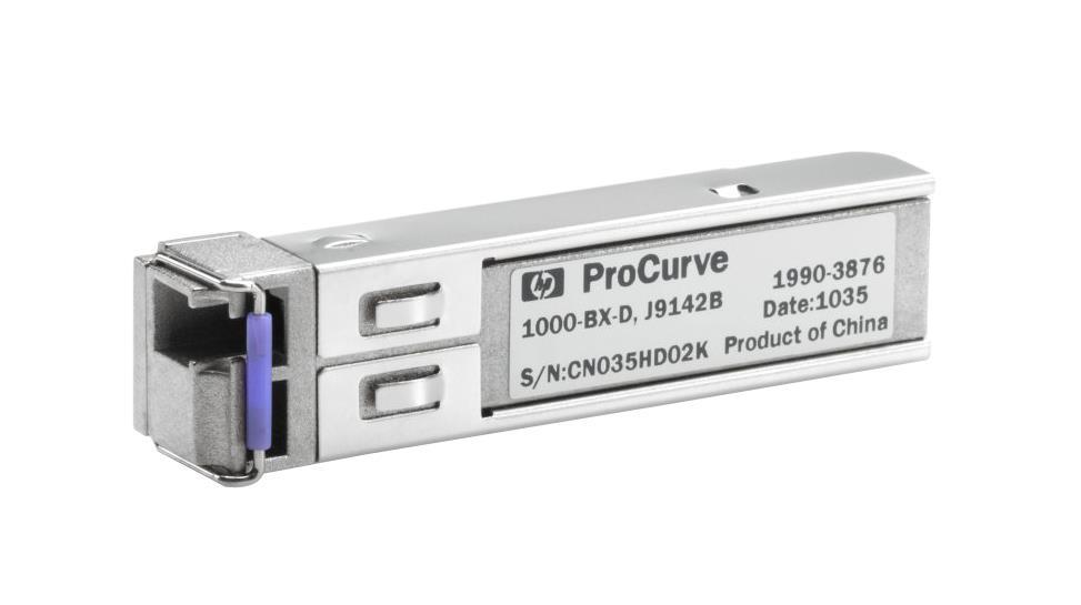 J9142B HP ProCurve X112 1Gbps 1000Base-BX-D Single-mode Fiber 20km 1490nmTx/1310nmRx LC Connector SFP Transceiver Module