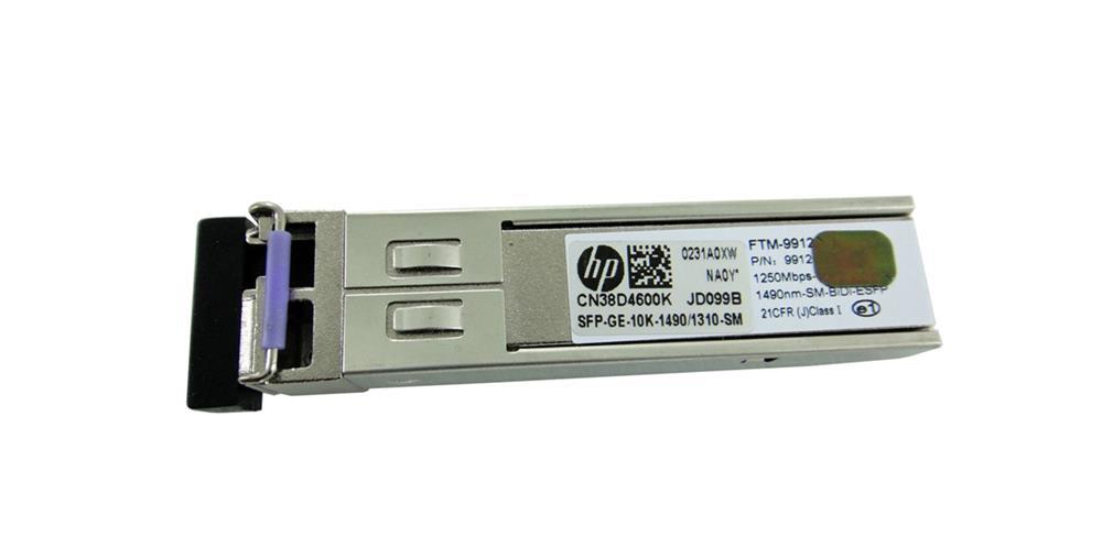 JD099BLA HP X120 1Gbps 1000Base-LX-BX10-D Single-mode Fiber 10km 1490Tx/1310Rx LC Connector SFP Transceiver Module