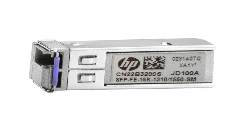 JD100-61101 HP X115 100Mbps 100Base-BX10-U Single-mode Fiber 20km TX1310nm/RX1550nm LC Connector SFP Transceiver Module