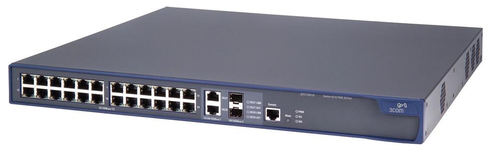 JF427A HP E4210-24 24-Ports 10/100MBPS RJ-45 Manageable Layer2 Rack-mountable Fast Ethernet Switch with 2x Gigabit SFP (mini-GBIC) Ports (Refurbished)