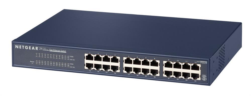 JFS524V2 NetGear ProSafe Plus 24-Ports 10/100Mbps RJ45 Fast Ethernet Rackmount Switch (Refurbished)