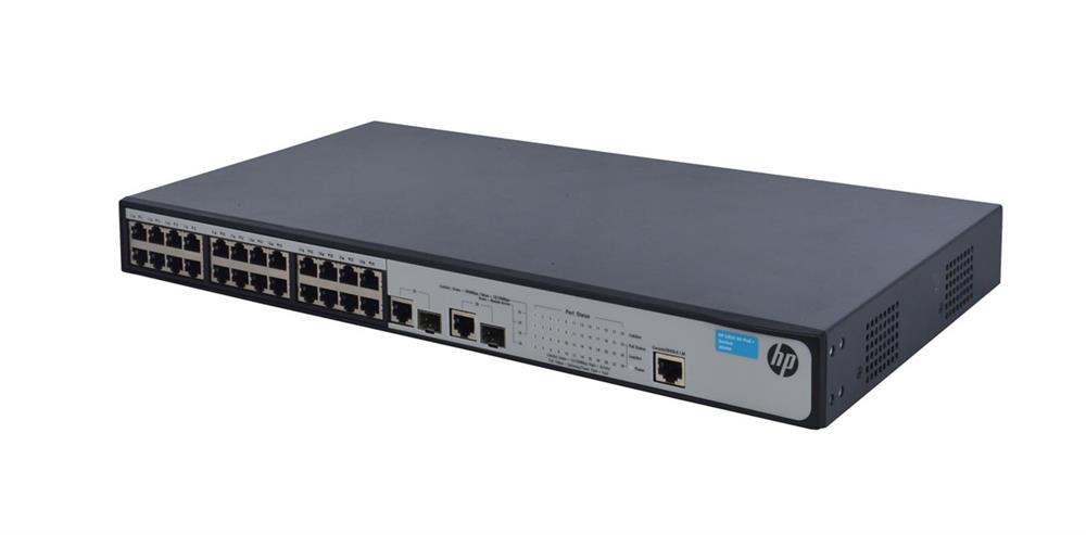 JG539A HP 1910-24-PoE+ 24-Ports 100Base-TX 2-Ports 1000Base-X SFP (mini GBIC) 2-Ports 1000Base-T Managed Fast Ethernet Switch (Refurbished)