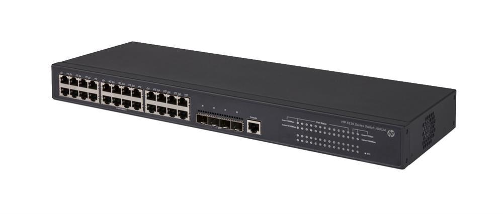 JG932A HP 5130-24G-4SFP+ EI Switch 24 X 10/100/1000Base-T Ports, 4 SFP+ Ports (Refurbished)