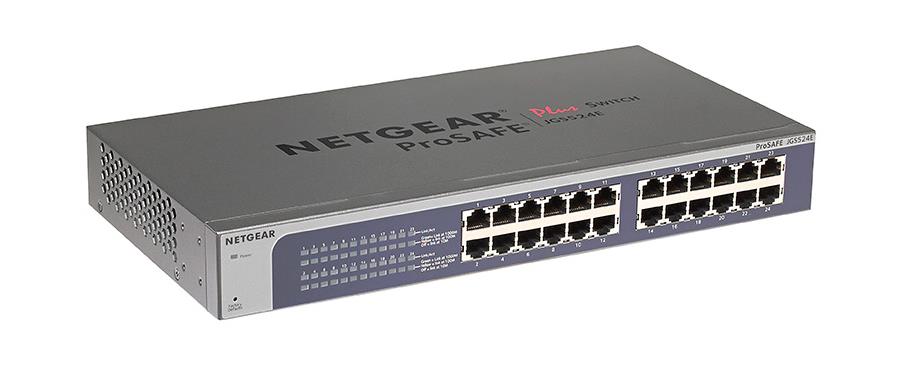 JGS524E-100NAS NetGear ProSafe Plus 24-Ports 10/100/1000Mbps RJ45 Fast Ethernet Switch (Refurbished)