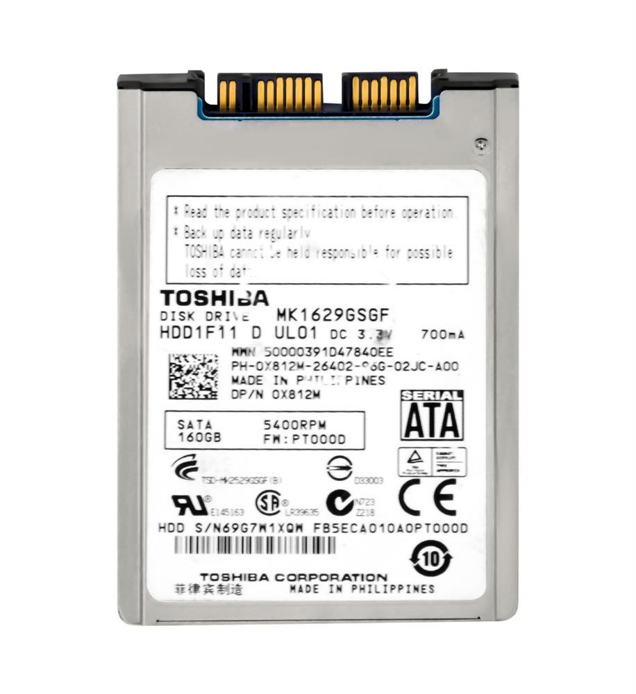 K20TDMK1633GSGF Toshiba 160GB 5400RPM SATA 3Gbps 16MB Cache 1.8-inch Internal Hard Drive