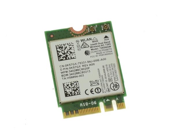 K57GX Dell Bluetooth WLAN 802.11ac Wireless Card