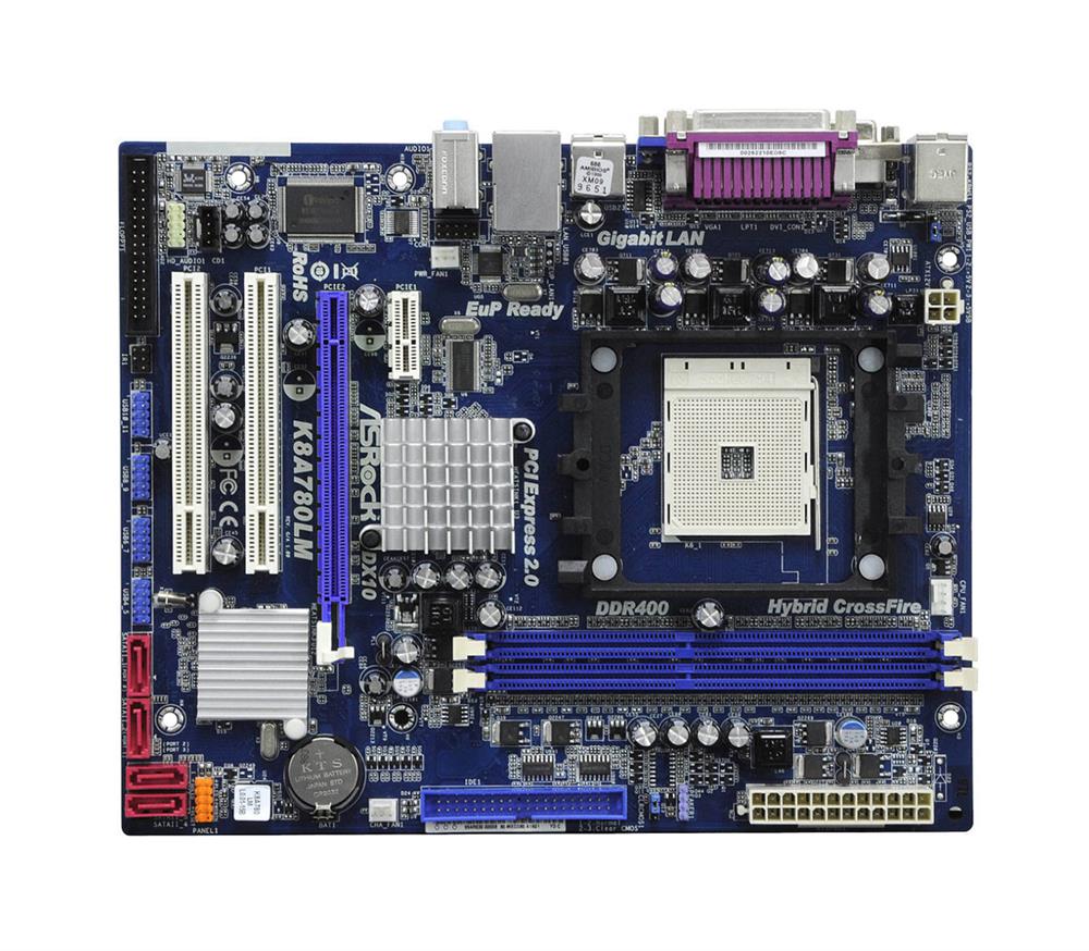 K8A780LM-BO-R ASRock K8A780LM AMD RS780L/SB710 Chipset Socket 754 micro-ATX Motherboard (Refurbished)