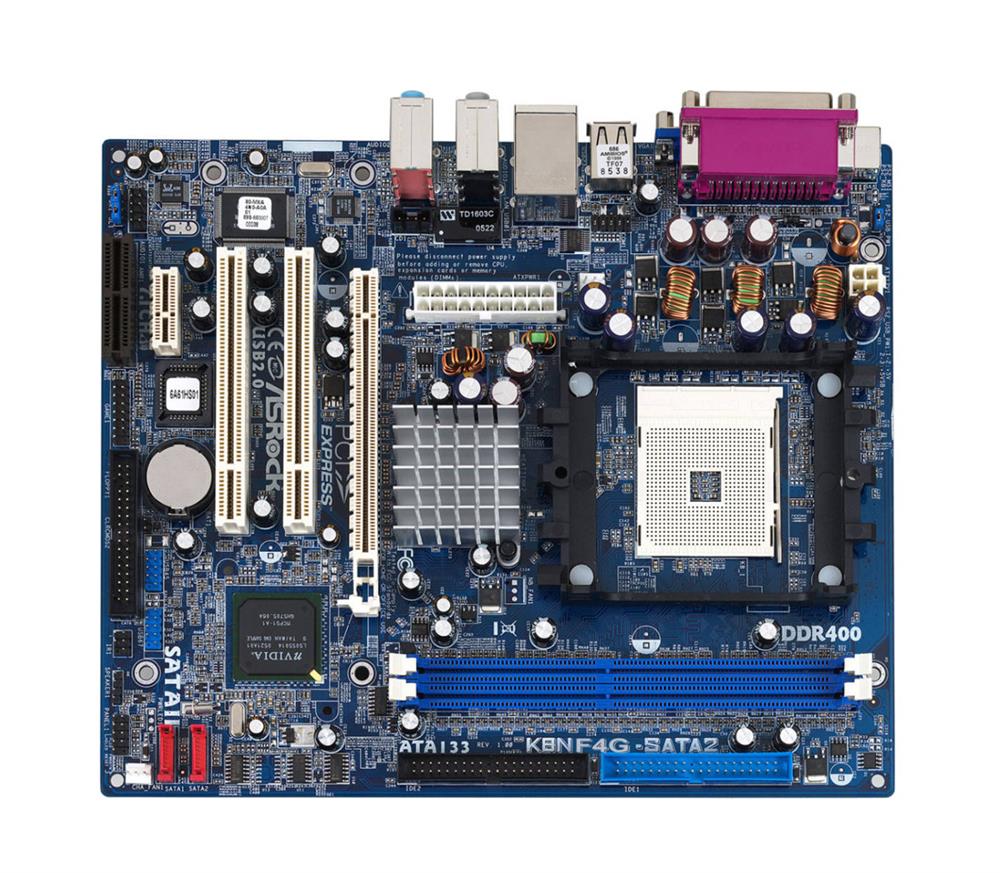 K8NF4G-SATA2-R ASRock K8NF4G-SATA2 Nvidia GeForce 6100/nForce 410 MCP Chipset Socket 754 micro-ATX Motherboard (Refurbished)