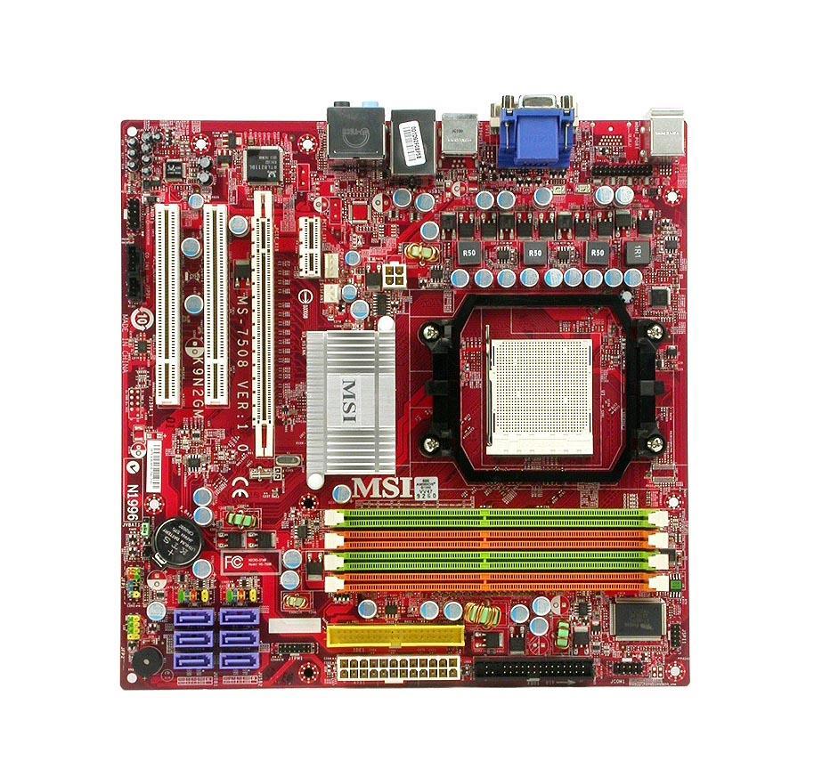K9N2GM-FD MSI Socket AM2+ Nvidia GeForce 8200 Chipset AMD Phenom X4/ Phenom X3/ AMD Athlon 64 FX/ Athlon 64 X2/ Athlon 64/ AMD Sempron Processors Support DDR2 4x DIMM 6x SATA 3.0Gb/s Micro-ATX Motherboard (Refurbished)