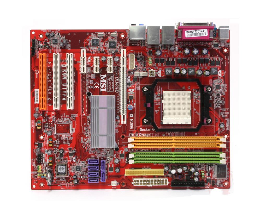 K9NUltra MSI MS-7250 Socket AM2 Nvidia nForce 570 Ultra Chipset AMD Athlon 64 X2/ Athlon 64 FX/ Athlon 64/ AMD Sempron Processors Support DDR2 4x DIMM 6x SATA 3.0Gb/s ATX Motherboard (Refurbished)