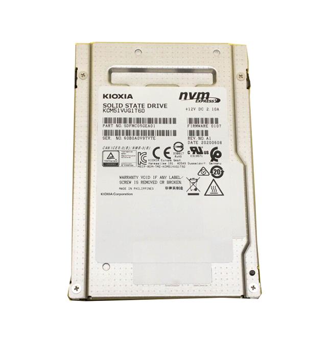 KCM5XVUG1T60 Toshiba CM5-V Series 1.6TB TLC PCI Express 3.0 x4 NVMe Mixed Use (SIE) U.2 2.5-inch Internal Solid State Drive (SSD)
