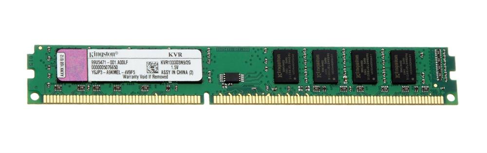 KVR1066D3/1GR Kingston 1GB PC3-8500 DDR3-1066MHz non-ECC Unbuffered CL7 240-Pin DIMM Dual Rank Memory Module