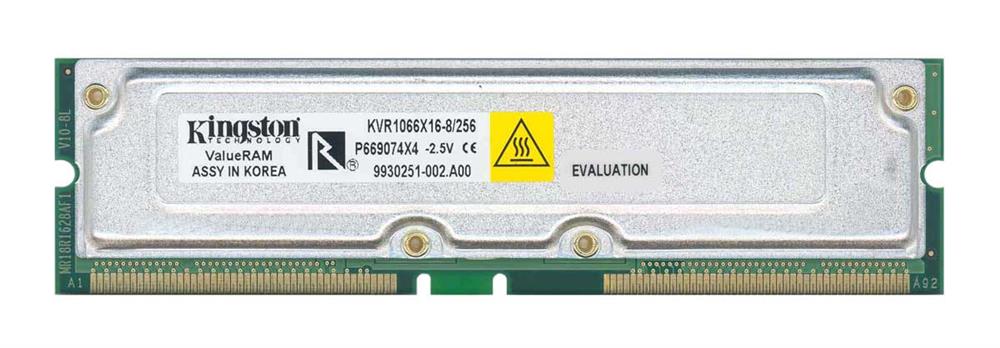 KVR1066X16-8/256 Kingston 256MB PC1066 1066MHz non-ECC 32ns 184-Pin RDRAM RIMM Memory Module