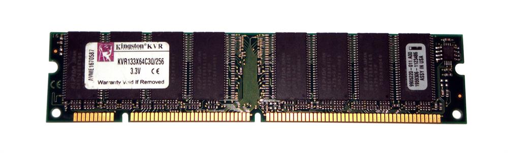 KVR133X64C3Q/256 Kingston 256MB PC133 133MHz non-ECC Unbuffered CL3 168-Pin DIMM Memory Module