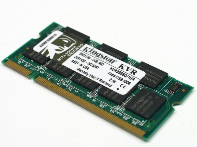 KVR333SO/1GR Kingston 1GB PC2700 DDR-333MHz non-ECC Unbuffered CL2.5 200-Pin SoDimm Memory Module
