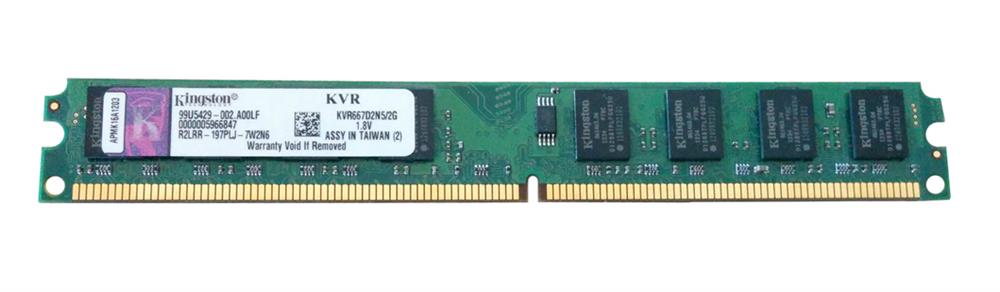 KVR667D2N5/26 Kingston 2GB PC2-5300 DDR2-667MHz non-ECC Unbuffered CL5 240-Pin DIMM Dual Rank Memory Module
