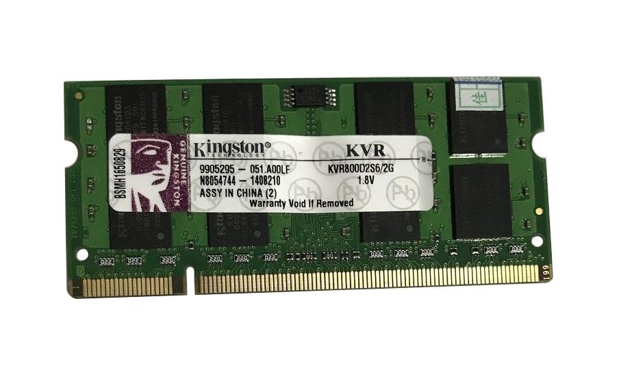 KVR800D2S6/2G Kingston 2GB PC2-6400 DDR2-800MHz non-ECC Unbuffered CL6 200-Pin SoDimm Dual Rank Memory Module