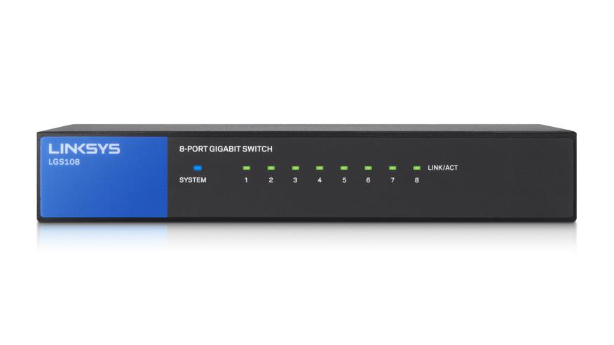 LGS108 Linksys 8-Ports Dt Gigabit Desktop Switch (Refurbished)