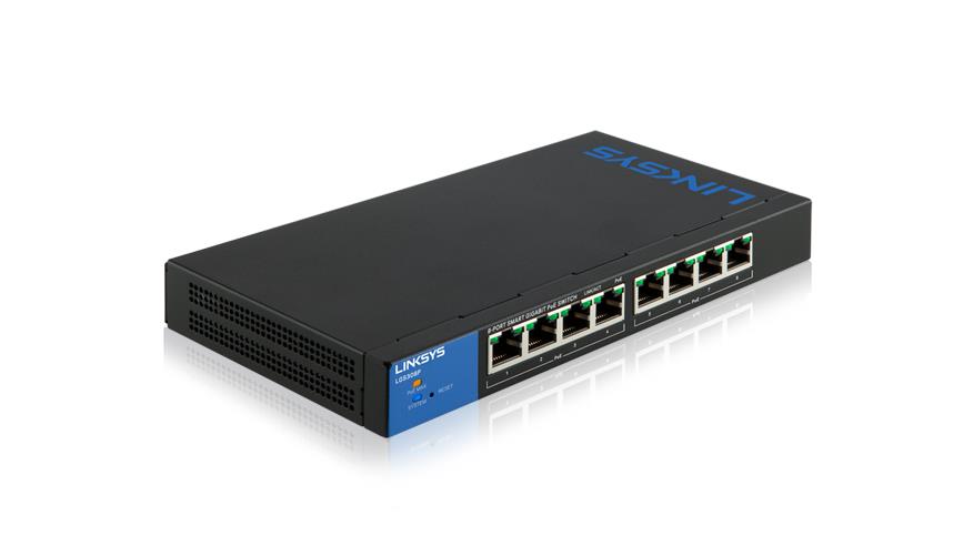 LGS308P Linksys 8-Ports Smart Gigabit PoE+ Switch (Refurbished)