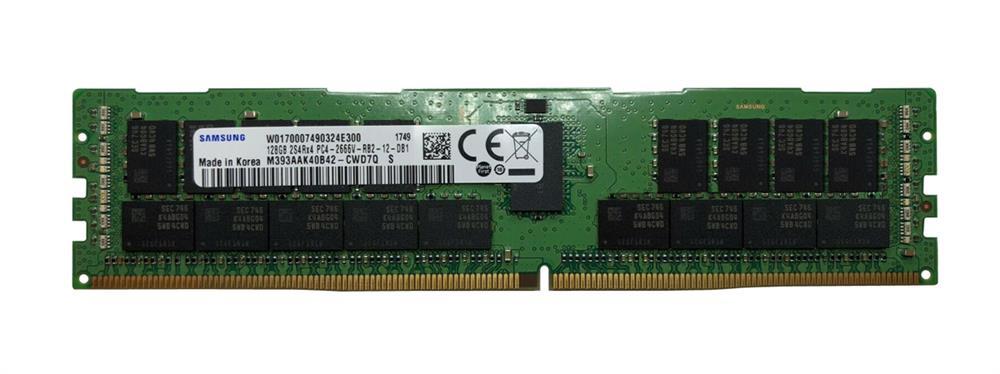M393AAK40B42-CWD7Q Samsung 128GB PC4-21300 DDR4-2666MHz Registered ECC CL19 288-Pin DIMM 1.2V Octal Rank Memory Module