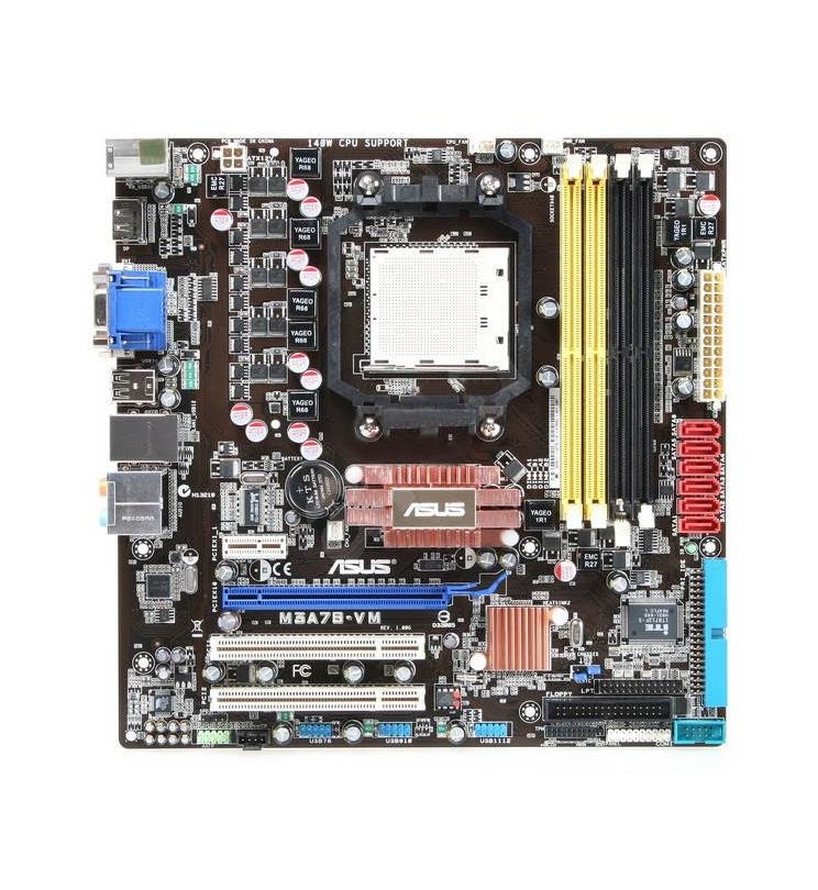 M3A78-VM ASUS Socket AM2+ AMD 780G/SB700 Chipset AMD AM2 Phenom FX/ Phenom/ Athlon/ Sempron Processors Support DDR2 4x DIMM 6x SATA 3.0Gb/s uATX Motherboard (Refurbished)