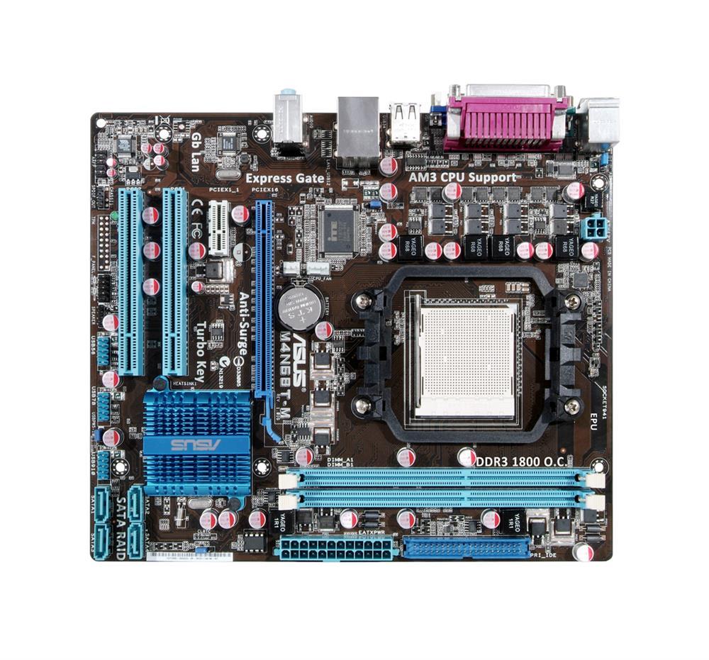 M4N68T-M ASUS Socket AM3 Nvidia GeForce 7025/ nForce 630a Chipset AMD Phenom II/ AMD Athlon II/ AMD Sempron 100 Series Processors Support DDR3 2x DIMM 4x SATA 3.0Gb/s Micro-ATX Motherboard (Refurbished)