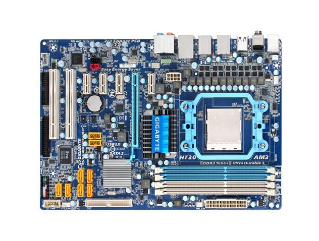 MA770T-UD3P Gigabyte Socket AM3 AMD 770 + SB710 Chipset AMD Phenom II X4/ Phenom II X3 Processors Support DDR3 4x DIMM 6x SATA 3.0Gb/s ATX Motherboard (Refurbished)