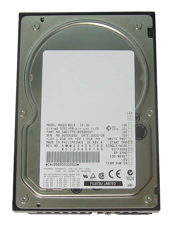 MAG3182LP Fujitsu Enterprise 18.2GB 10000RPM Ultra2 Wide SCSI 68-Pin 2MB Cache 3.5-inch Internal Hard Drive