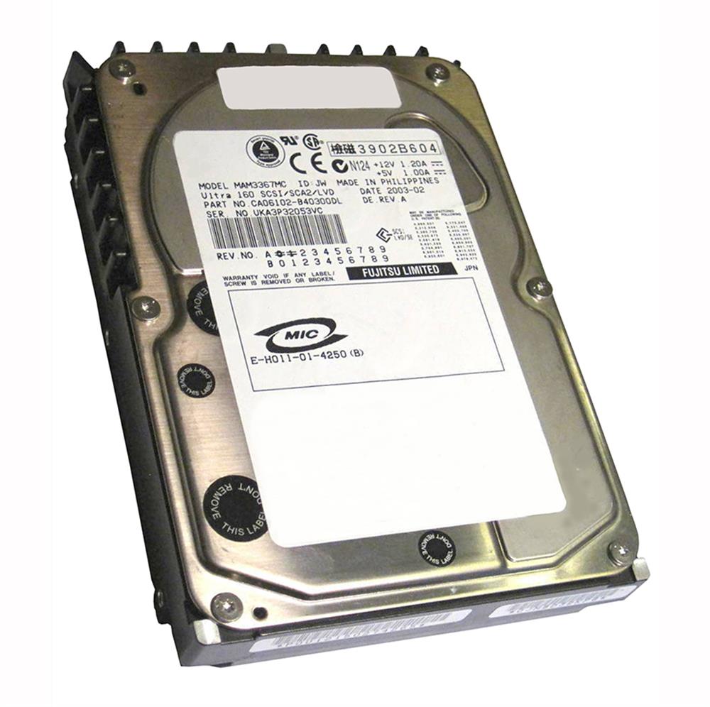 MAM3367MC Fujitsu Enterprise 36.7GB 15000RPM Ultra-160 SCSI 80-Pin Hot Swap 8MB Cache 3.5-inch Internal Hard Drive