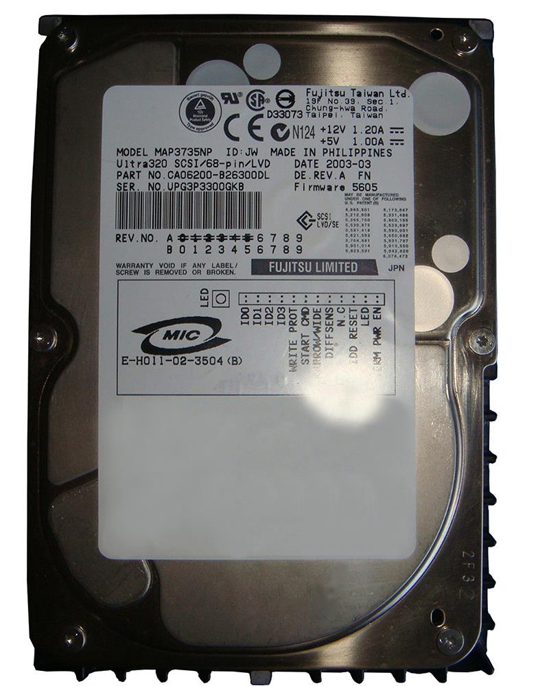 MAP3735NP Fujitsu Enterprise 73.5GB 10000RPM Ultra-320 SCSI 68-Pin 8MB Cache 3.5-inch Internal Hard Drive