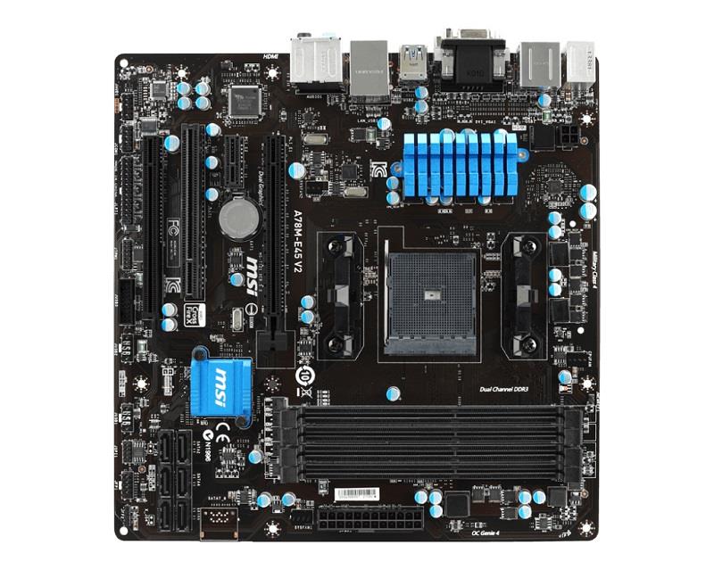 MB-A78E45V MSI A78M-E45 V2 AMD A78 Chipset Socket FM2+ M-ATX Motherboard (Refurbished)