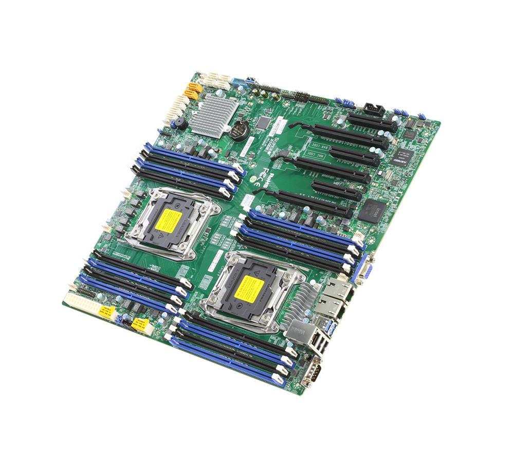 MB-X10DRI-O-P SuperMicro X10DRI Dual Socket R3 LGA 2011 Xeon E5-2600 v4 / v3 Intel C612 Chipset DDR4 16 x DIMM 10 x SATA 6Gbps E-ATX Server Motherboard (Refurbished)