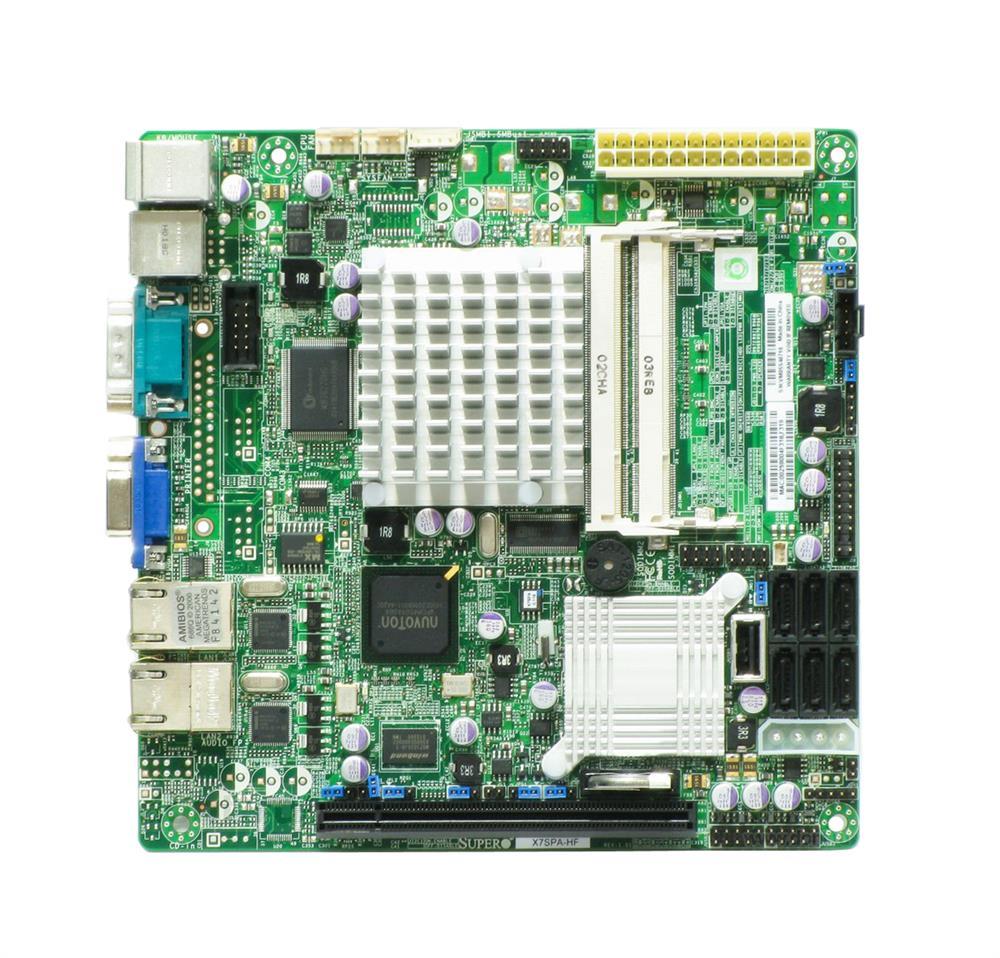 MB-X7SPF5B SuperMicro X7SPA-HF-D525 Socket On Board Intel ICH9R Express Chipset Intel Atom D525 Processors Support DDR3 2x SO-DIMM 6x SATA 3.0Gb/s Mini ITX Server Motherboard (Refurbished) (Refurbished)