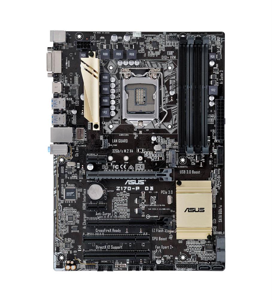 MB-Z170PD3 ASUS Z170-P D3 Intel Z170 Chipset Socket LGA1151 ATX Motherboard (Refurbished)