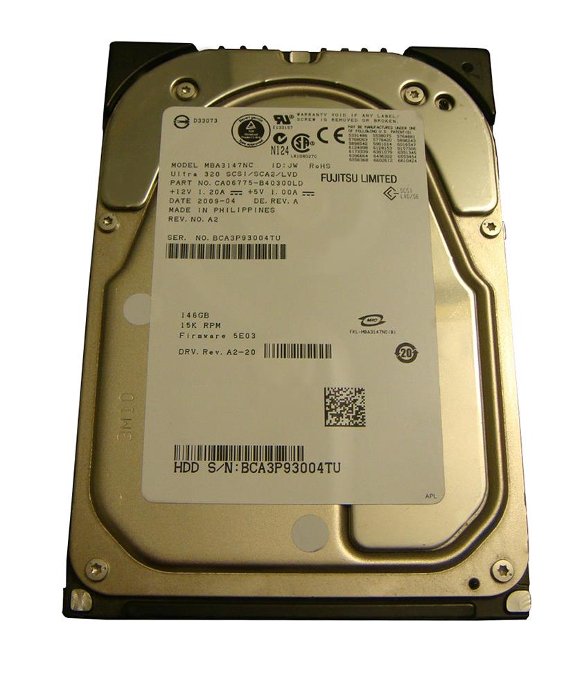 MBA3147NC Fujitsu Enterprise 147GB 15000RPM Ultra-320 SCSI 80-Pin 8MB Cache 3.5-inch Internal Hard Drive