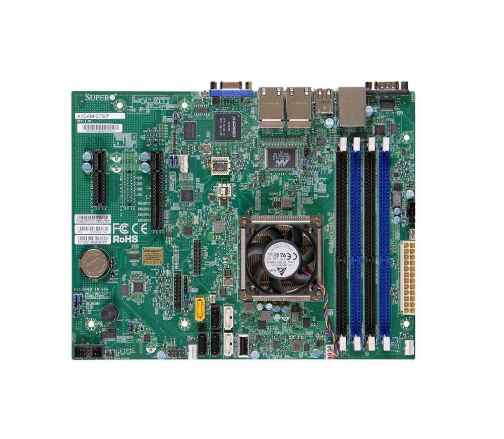 MBD-A1SAM-2750F-O SuperMicro A1SAM-2750F Socket FCBGA1283 System On Chipset Intel Atom C2750 Processors Support DDR3 4x DIMM 2x SATA3 6.0Gb/s Micro-ATX Motherboard (Refurbished)