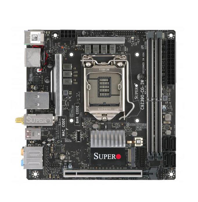 MBD-C9Z390-CG-IW-O SuperMicro C9Z390-CG-IW Socket LGA 1151 Intel Z390 Express Chipset 8th/9th Generation Core i7 / i5 / i3 / Pentium / Celeron Processors Support DDR4 2x DIMM 4x SATA3 6.0Gb/s Mini-ITX Motherboard (Refurbished)