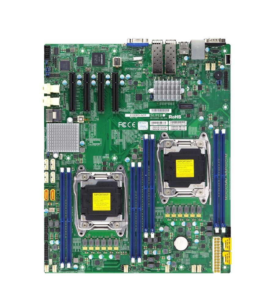 MBD-X10DRD-INTP-O SuperMicro X10DRD-INTP Dual Socket R3 LGA 2011 Intel C612 Chipset Xeon E5-2600 v4/v3 Processors Support DDR4 8x DIMM 10x SATA3 6.0Gb/s E-ATX Server Motherboard (Refurbished)