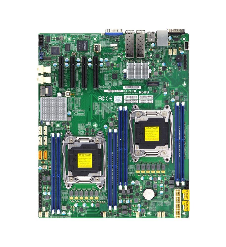 MBD-X10DRD-iNT-B SuperMicro X10DRD-iNT Dual Socket LGA 2011 Intel C612 Chipset Xeon E5-2600 v4/v3 Processors Support DDR4 8x DIMM 10x SATA3 6.0Gb/s E-ATX Server Motherboard (Refurbished)
