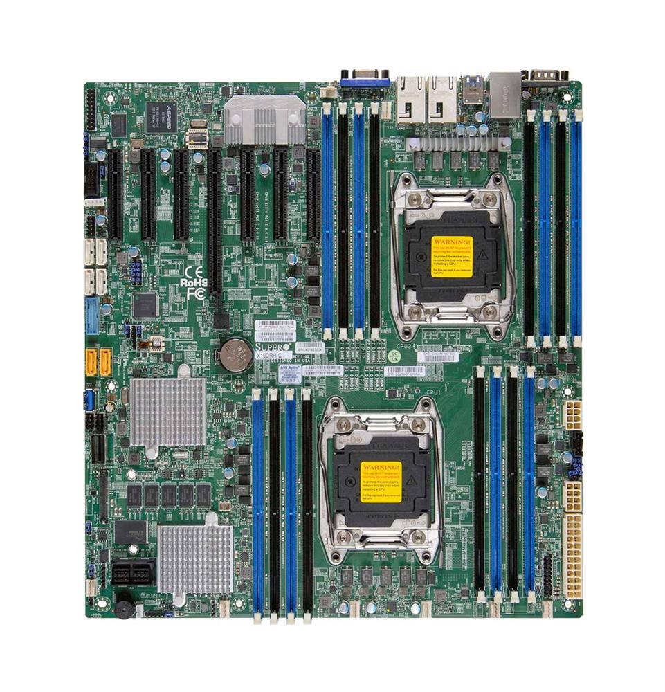 MBD-X10DRH-C-B SuperMicro X10DRH-C Dual Socket LGA 2011 Intel C612 Chipset Intel Xeon E5-2600 v4/v3 Processors Support DDR4 16x DIMM 6x SATA3 6.0Gb/s E-ATX Server Motherboard (Refurbished)