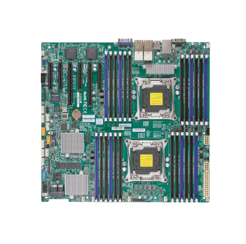 MBD-X10DRI-B SuperMicro X10DRI Dual Socket R3 LGA 2011 Xeon E5-2600 v4 / v3 Intel C612 Chipset DDR4 16 x DIMM 10 x SATA 6Gbps E-ATX Server Motherboard (Refurbished)