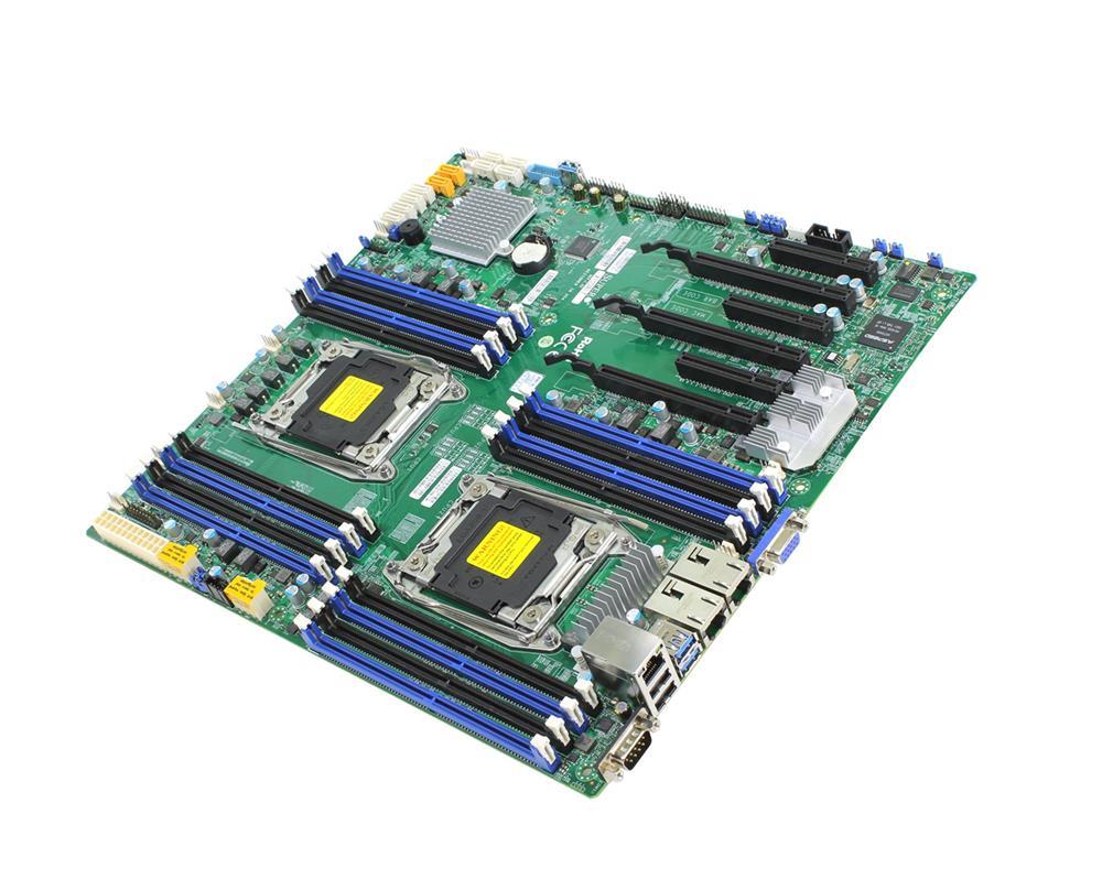 MBD-X10DRI-T-O SuperMicro X10DRi-T Dual Socket R3 LGA 2011 Xeon E5-2600 v4 / v3 Intel C612 Chipset DDR4 16 x DIMM 10 x SATA 6Gbps E-ATX Server Motherboard (Refurbished)