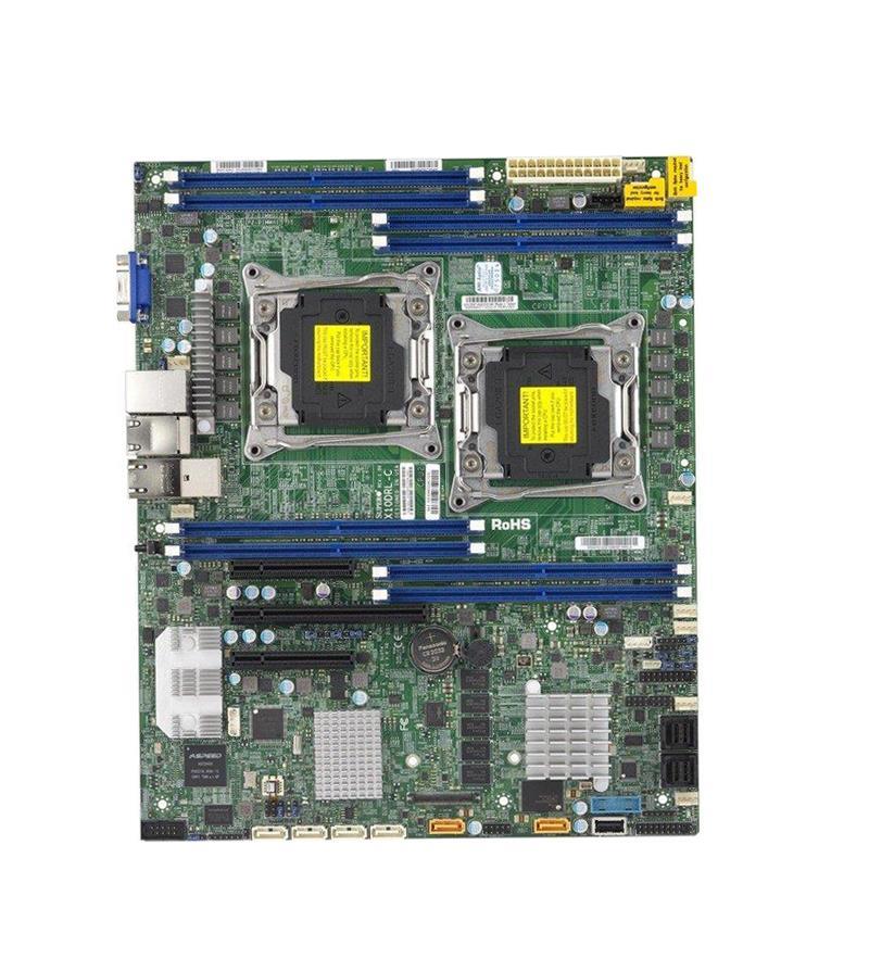 MBD-X10DRL-C-B SuperMicro X10DRL-C Dual Socket R3 LGA 2011 Xeon E5-2600 v4 / v3 Intel C612 Chipset DDR4 8 x DIMM 6 x SATA 6Gbps 8 x SAS 12Gbps ATX Server Motherboard (Refurbished)