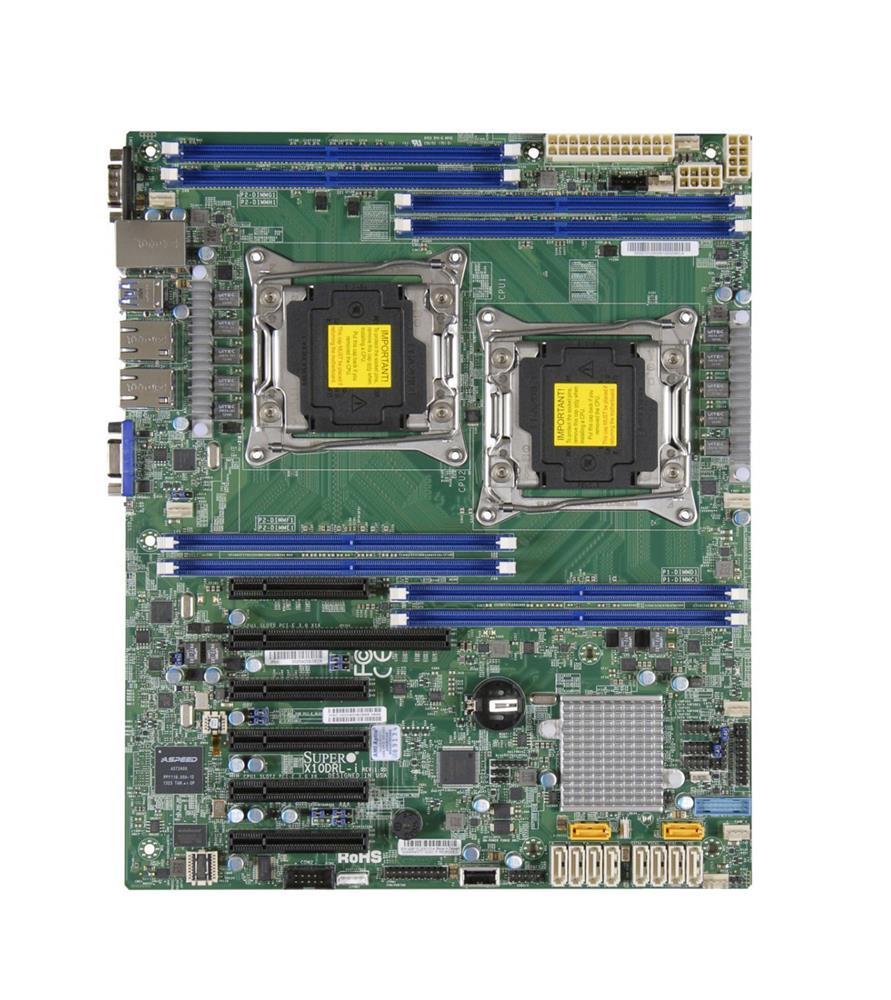 MBD-X10DRL-I-O SuperMicro X10DRL-I Dual Socket R3 LGA 2011 Xeon E5-2600 v4 / v3 Intel C612 Chipset DDR4 8 x DIMM 10 x SATA 6Gbps ATX Server Motherboard (Refurbished)